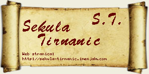 Sekula Tirnanić vizit kartica
